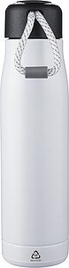 Recycled stainless steel double-walled drinking bottle (500 ml) Solene, white