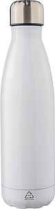 Recycled stainless steel double-walled flask 500 ml Clifford, white
