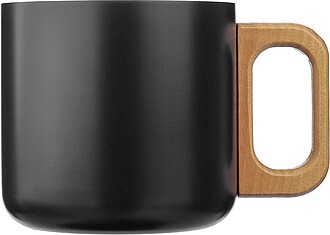 Recycled stainless steel double-walled mug 400 ml Dwight, black
