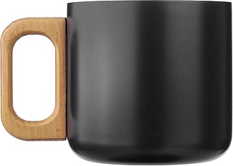Recycled stainless steel double-walled mug 400 ml Dwight, black