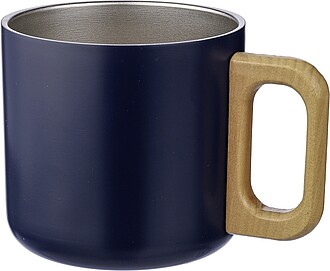 Recycled stainless steel double-walled mug 400 ml Dwight, blue