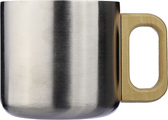 Recycled stainless steel double-walled mug 400 ml Dwight, silver