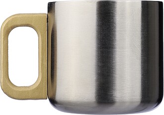 Recycled stainless steel double-walled mug 400 ml Dwight, silver