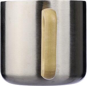 Recycled stainless steel double-walled mug 400 ml Dwight, silver