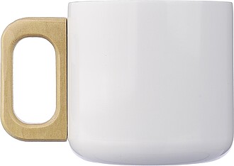 Recycled stainless steel double-walled mug 400 ml Dwight, white
