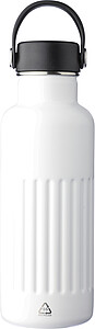 Recycled stainless steel drinking bottle (500 ml) Lior, white