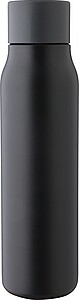 Recycled stainless steel drinking bottle (600 ml), black