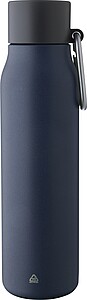 Recycled stainless steel drinking bottle (600 ml), blue
