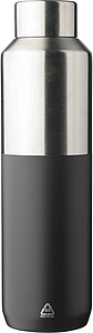 Recycled stainless steel drinking bottle (600 ml) Esen, black