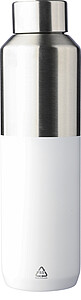 Recycled stainless steel drinking bottle (600 ml) Esen, white