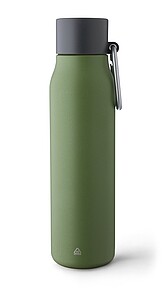 Recycled stainless steel drinking bottle (600 ml), green