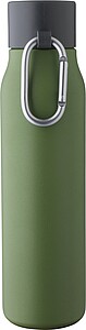 Recycled stainless steel drinking bottle (600 ml), green