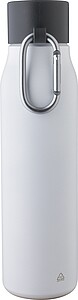 Recycled stainless steel drinking bottle (600 ml), white