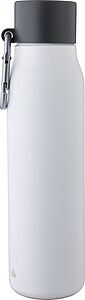 Recycled stainless steel drinking bottle (600 ml), white
