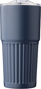 Recycled stainless steel drinking mug (500 ml) Kael, blue