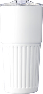 Recycled stainless steel drinking mug (500 ml) Kael, white