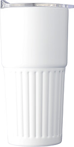 Recycled stainless steel drinking mug (500 ml) Kael, white