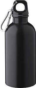 Recycled stainless steel single walled bottle (400 ml), black