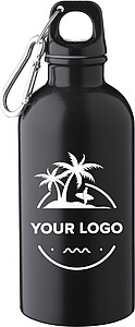 Recycled stainless steel single walled bottle (400 ml), black