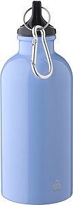 Recycled stainless steel single walled bottle (400 ml), light blue