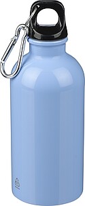 Recycled stainless steel single walled bottle (400 ml), light blue