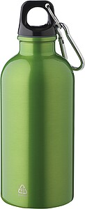Recycled stainless steel single walled bottle (400 ml), light green