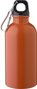 Recycled stainless steel single walled bottle (400 ml), orange