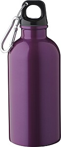 Recycled stainless steel single walled bottle (400 ml), purple