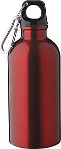 Recycled stainless steel single walled bottle (400 ml), red