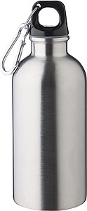 Recycled stainless steel single walled bottle (400 ml), silver