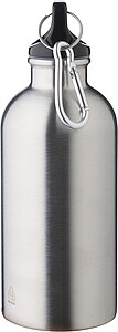 Recycled stainless steel single walled bottle (400 ml), silver