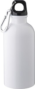 Recycled stainless steel single walled bottle (400 ml), white