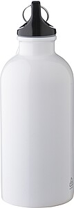 Recycled stainless steel single walled bottle (400 ml), white