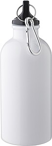 Recycled stainless steel single walled bottle (400 ml), white