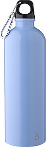 Recycled stainless steel single walled bottle (750 ml ), light blue