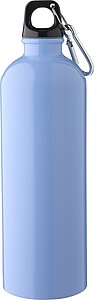 Recycled stainless steel single walled bottle (750 ml ), light blue