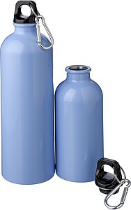 Recycled stainless steel single walled bottle (750 ml ), light blue