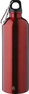 Recycled stainless steel single walled bottle (750 ml ), red