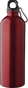 Recycled stainless steel single walled bottle (750 ml ), red