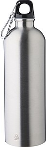 Recycled stainless steel single walled bottle (750 ml ), silver
