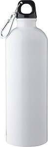 Recycled stainless steel single walled bottle (750 ml ), white