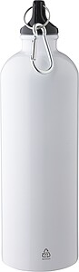 Recycled stainless steel single walled bottle (750 ml ), white