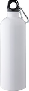 Recycled stainless steel single walled bottle (750 ml ), white