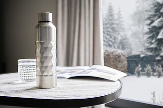 Recycled stainless steel single-walled drinking bottle (800 ml) Talin, silver