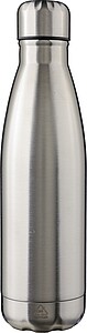 Recycled stainless steel single-walled flask 650 ml Cliff, silver
