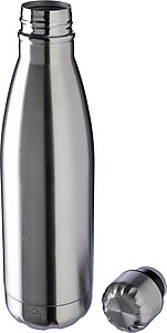 Recycled stainless steel single-walled flask 650 ml Cliff, silver
