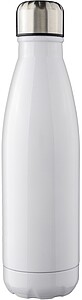 Recycled stainless steel single-walled flask 650 ml Cliff, white