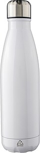 Recycled stainless steel single-walled flask 650 ml Cliff, white