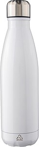 Recycled stainless steel single-walled flask 650 ml Cliff, white