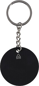 Recycled stainless steel soccer ball keychain Ciro, black